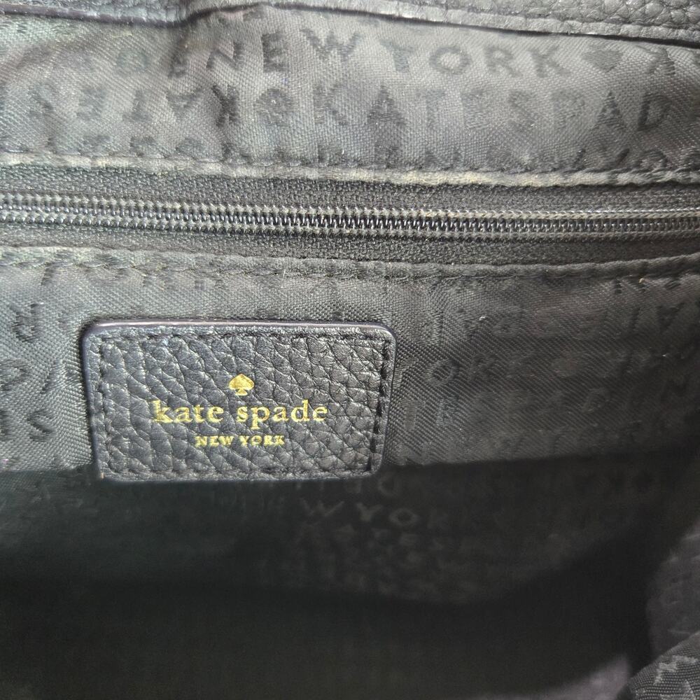 Kate Spade Black Mulberry Pebbled Leather Backpack #854 - Picture 12 of 13